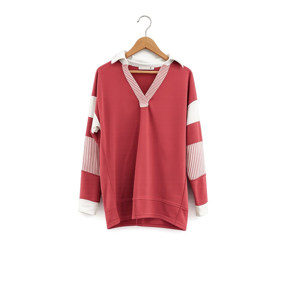 Altar'd State Colorblock Rugby Stripe Oversized Pullover Top Size XS